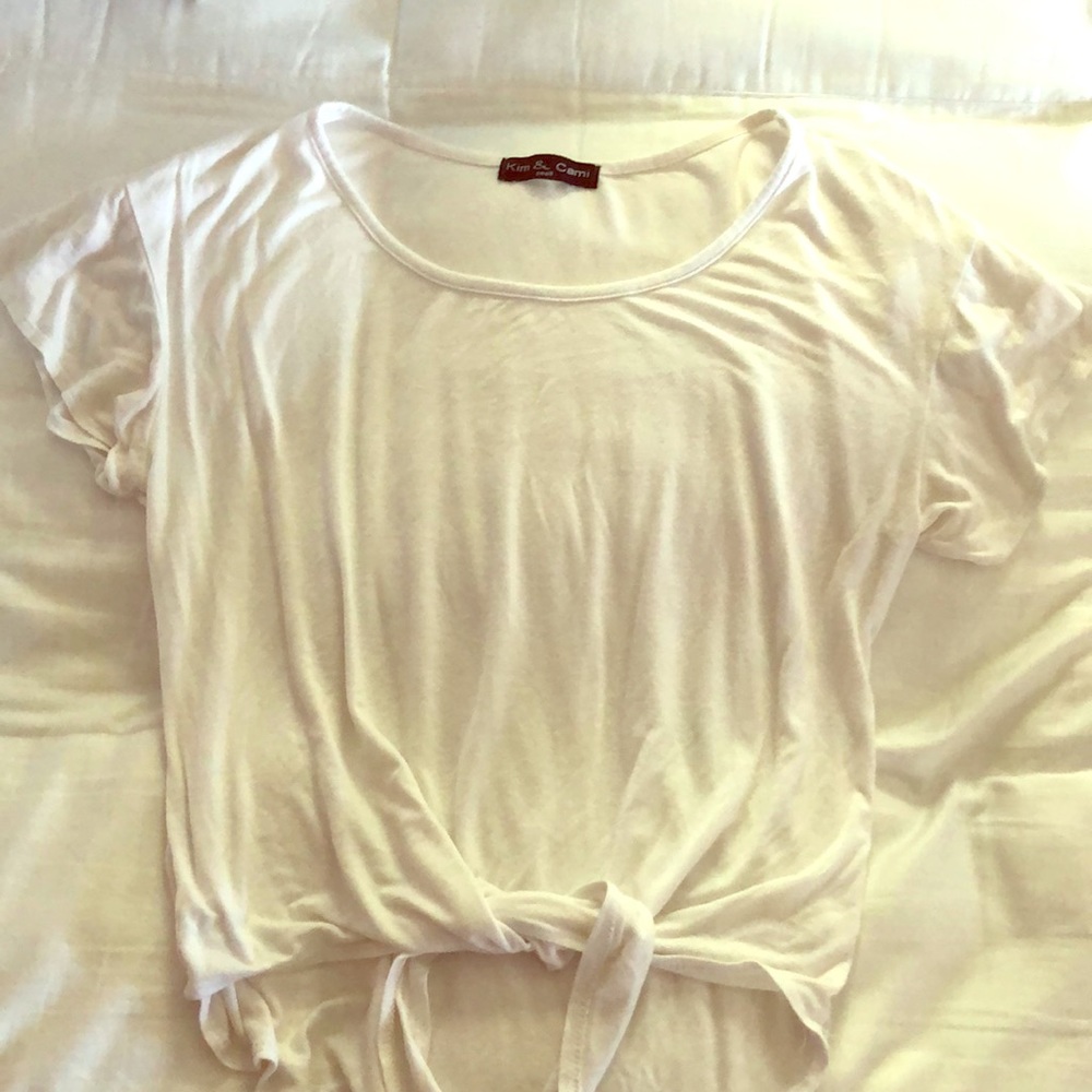 White Tie Crop Top